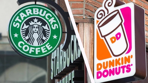 Dunkin Donuts And Starbucks Logo Image Combined