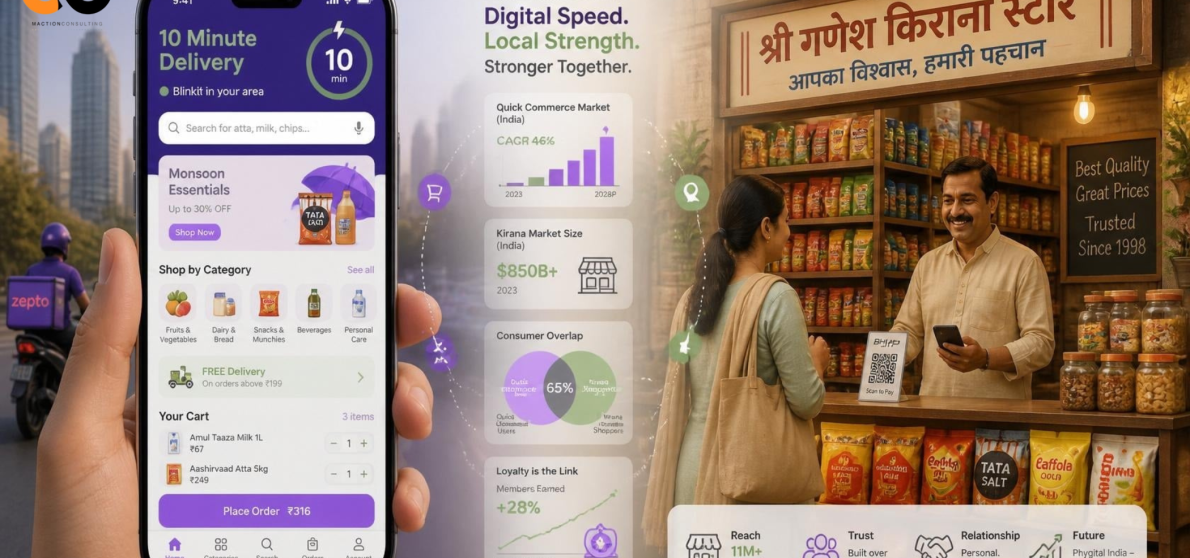 Quick commerce vs traditional kirana retail — loyalty data and consumer behaviour in India 2026 | Maction Consulting