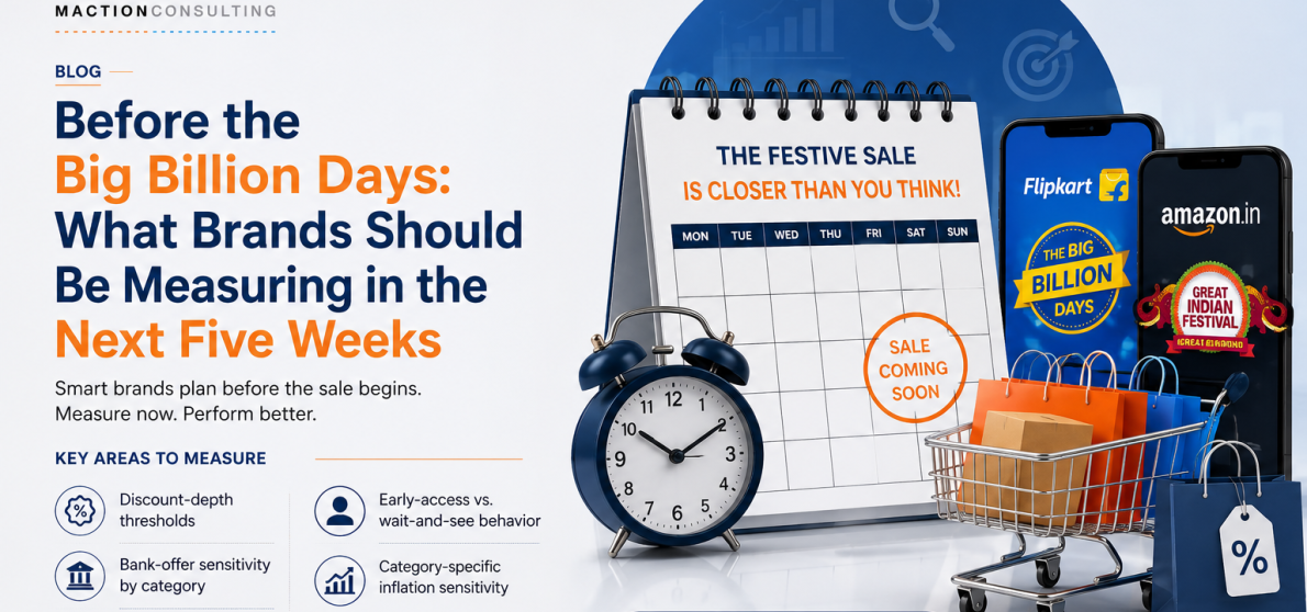 Big Billion Days 2026 pre-sale consumer research — what brands should measure before Flipkart and Amazon festive sale dates are confirmed | Maction Consulting