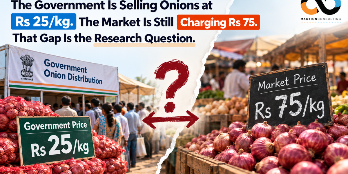 India onion buffer stock 2026 — Rs 25/kg subsidised price vs Rs 75/kg market price gap and festive demand impact | Maction Consulting